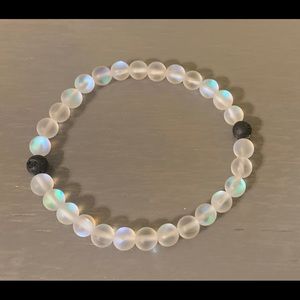 Handmade Moonstone and Lava Bead Bracelet
